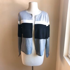 Liz Clairborne Tricolor Colorblock Knit Cardigan